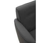 Grey Leather Effect Swivel Chair