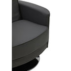 Grey Leather Effect Swivel Chair