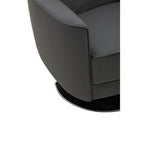 Grey Leather Effect Swivel Chair