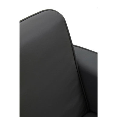 Grey Leather Effect Swivel Chair