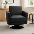Grey Leather Effect Swivel Chair