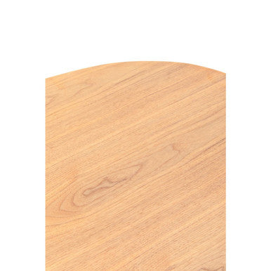 Natural Wooden Effect Oblong Coffee Table with Black Finish Base