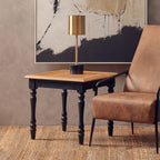 Antique Grey Oak Wood Side Table