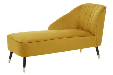 Mustard Velvet Right Hand Chaise Longue