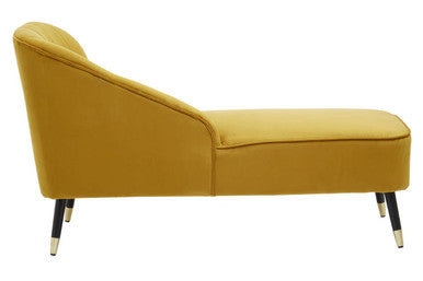 Mustard Velvet Right Hand Chaise Longue