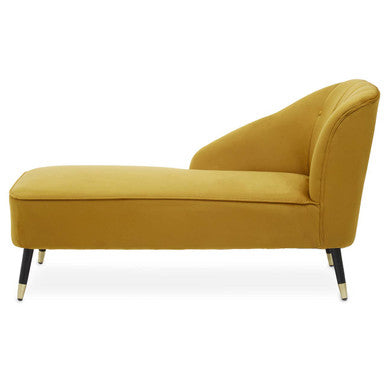 Mustard Velvet Right Hand Chaise Longue