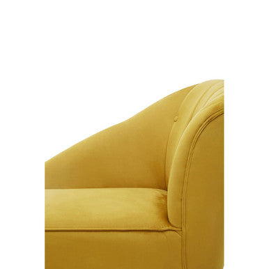 Mustard Velvet Right Hand Chaise Longue