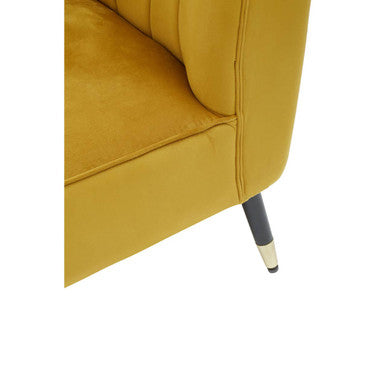 Mustard Velvet Right Hand Chaise Longue