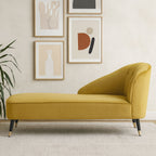 Mustard Velvet Right Hand Chaise Longue