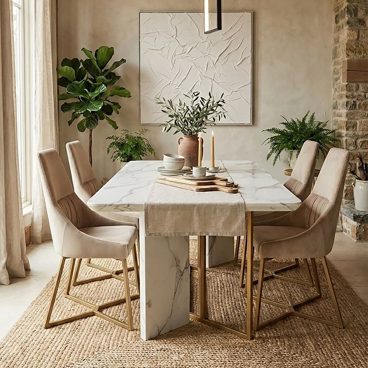 Mink Velvet Dining Chair