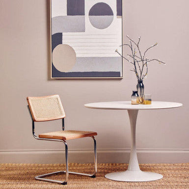 Elm Wood and Rattan Dining Chair