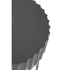 Grey High Gloss Finish Round Side Table