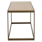 Oak Veneer Coffee Table with Brushed Brass Frame