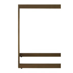 Oak Veneer Coffee Table with Brushed Brass Frame