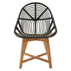 Black Rattan Chair with Rattan Seat