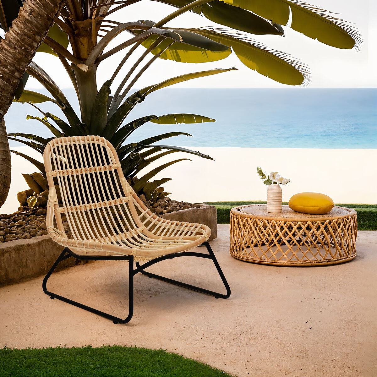 Natural Rattan Chair with Rattan Seat