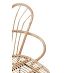 Black Rattan Accent Chair with Scalloped Back