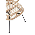 Black Rattan Accent Chair with Scalloped Back