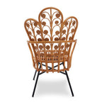 Natural Rattan Chair with Scalloped Back