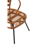 Natural Rattan Chair with Scalloped Back