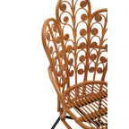 Natural Rattan Chair with Scalloped Back