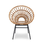 Natural Rattan Chair with Metal Legs