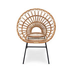 Natural Rattan Chair with Metal Legs