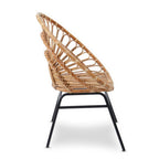Natural Rattan Chair with Metal Legs