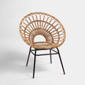 Natural Rattan Chair with Metal Legs