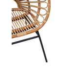 Natural Rattan Chair with Metal Legs