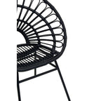 Black Natural Rattan Flared Back Chair