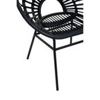 Black Natural Rattan Flared Back Chair