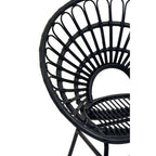 Black Natural Rattan Flared Back Chair