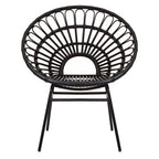 Black Natural Rattan Flared Back Chair