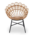 Natural Rattan Chair with Peacock Design