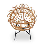 Natural Rattan Chair with Peacock Design