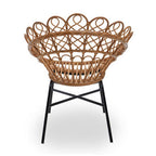Natural Rattan Chair with Peacock Design