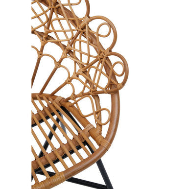Natural Rattan Chair with Peacock Design