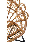 Natural Rattan Chair with Peacock Design