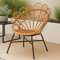 Natural Rattan Chair with Peacock Design