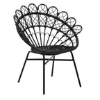 Black Natural Rattan Peacock Chair