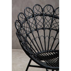 Black Natural Rattan Peacock Chair