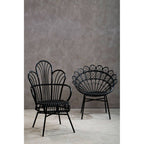 Black Natural Rattan Peacock Chair