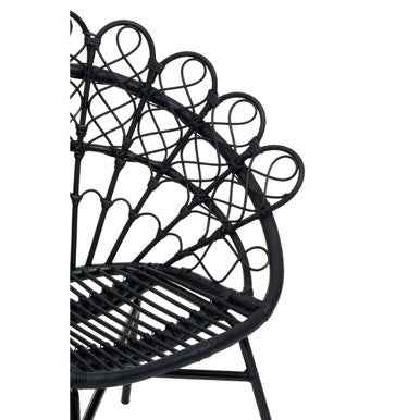 Black Natural Rattan Peacock Chair