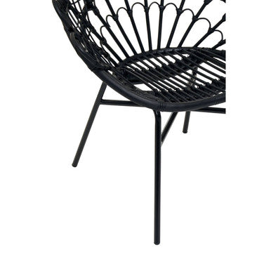 Black Natural Rattan Peacock Chair