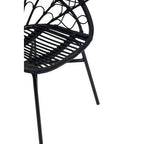 Black Natural Rattan Peacock Chair