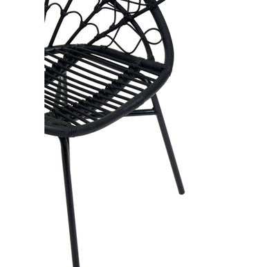 Black Natural Rattan Peacock Chair