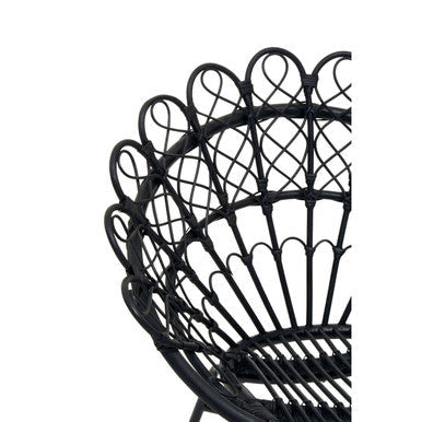 Black Natural Rattan Peacock Chair