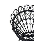 Black Natural Rattan Peacock Chair