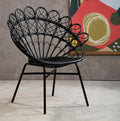 Black Natural Rattan Peacock Chair